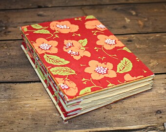 Floral Journal, Gardener Book, Rose notebook, Florist Gift, Hostess Gift, Birthday Gift, bound book, coptic binding, Pink roses journal
