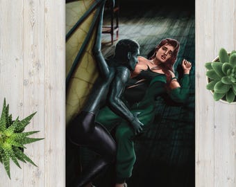 Rose & Creeper Art Postcard | Dark Romance Monster Art Print | Gothic Collectible (4x6")