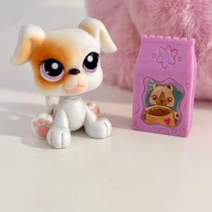 baby boxer lps littlest pet shop with purple treats authentic vintage