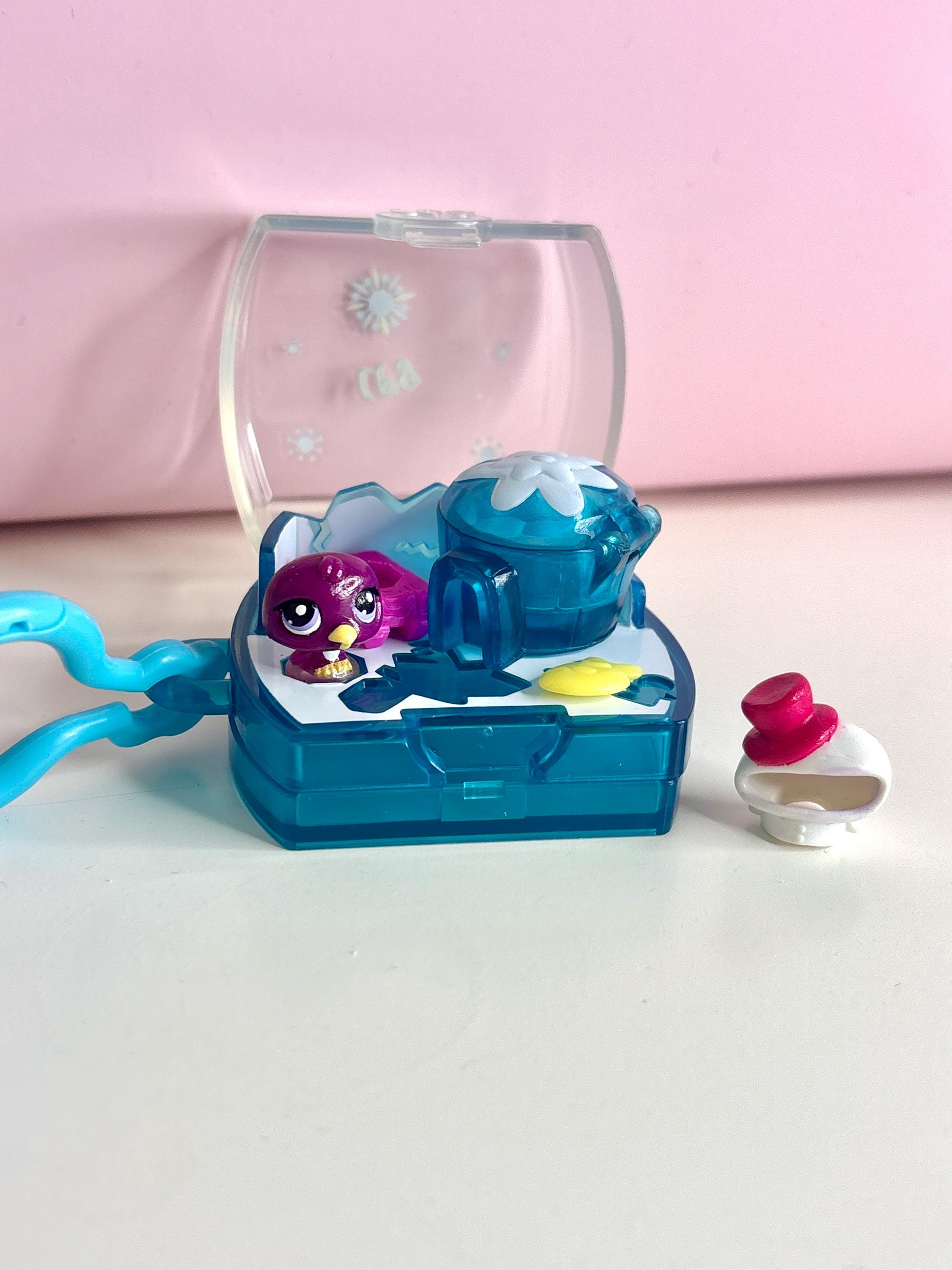Little Rhythnnneリトルリズン　美品 LPS Littlest Pet Shop Tiniest Keychain Clip Purple Penguin