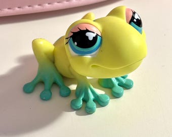 Figurine LPS (Littlest Pet Shop) Grenouille #50 – Verte Et Jaune, Très Bon état