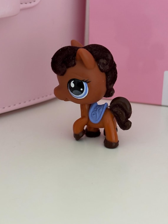 Figurine My Littlest Pet Shop LPS - Cheval Tan Et Violet - Réf. 1621 - Hasbro