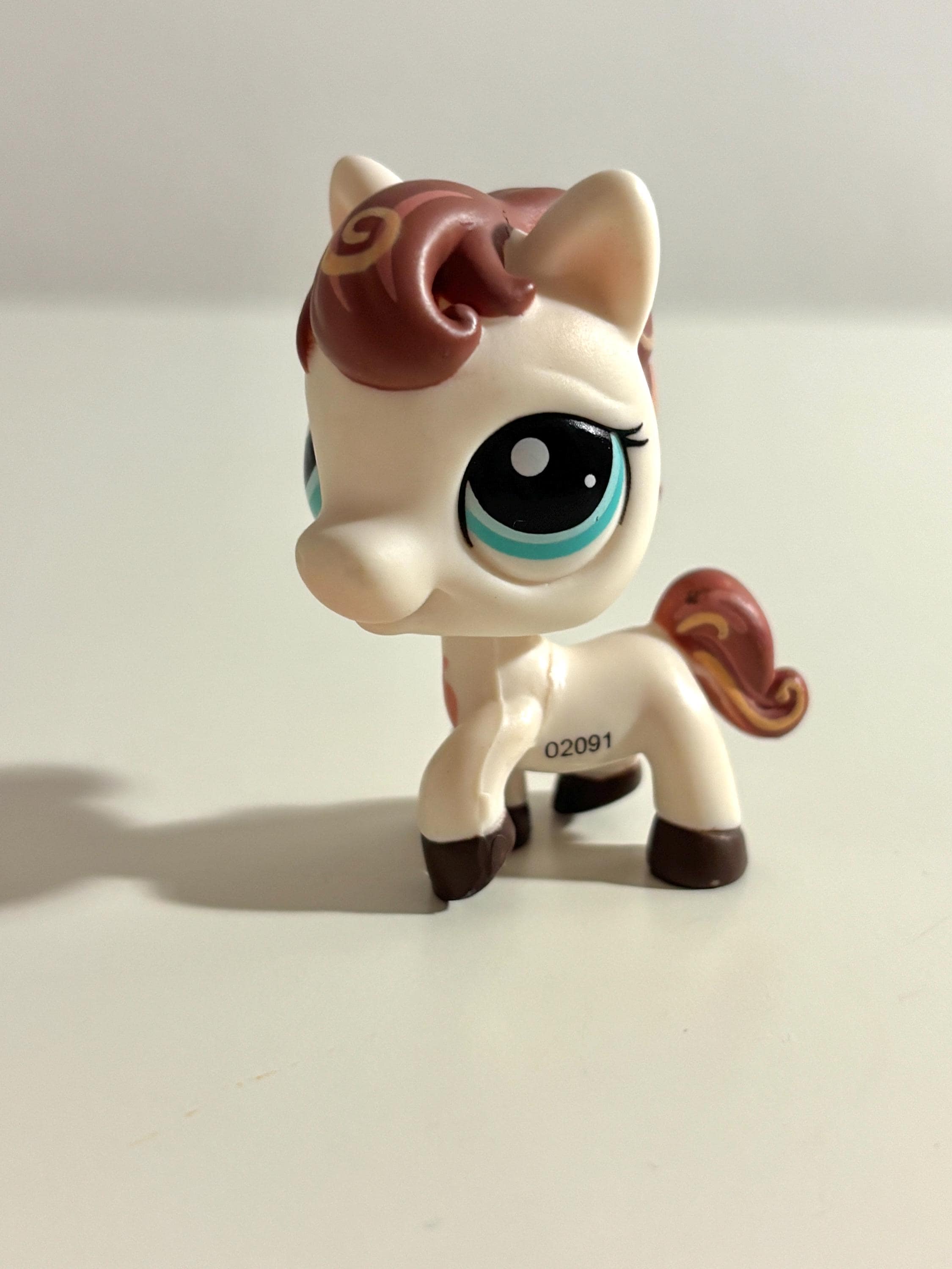 FIGURINE LITTLEST PETSHOP : CHEVAL PONEY #337 (horse w/hat) + chapeau
