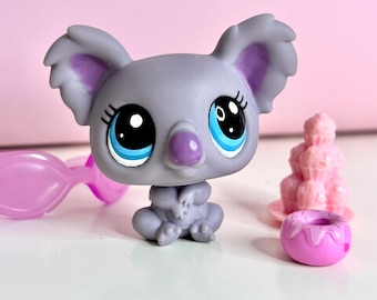 Littlest Pet Shop Koala #2193 com acessórios rosa, bichinho de pelúcia surpresa em embalagem surpresa.