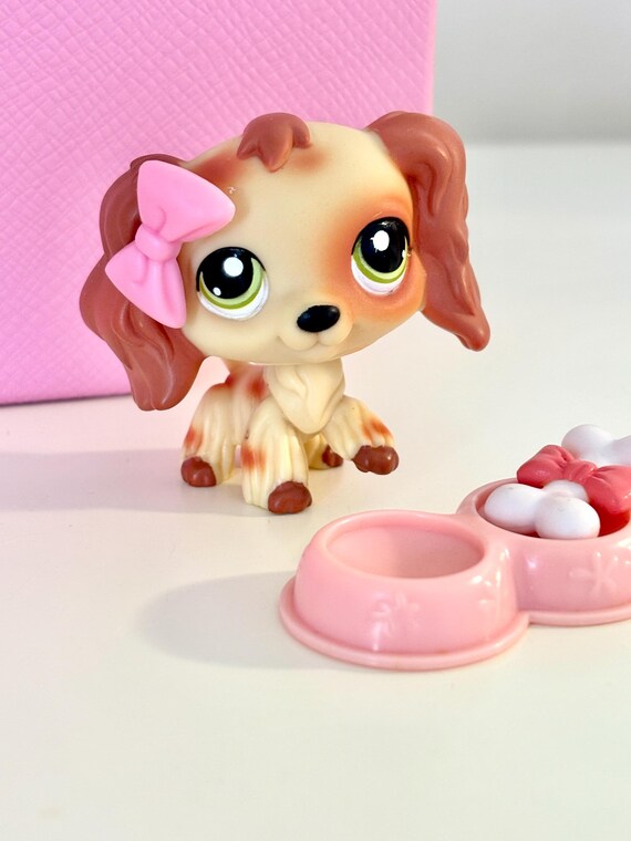 Lot De 2 Figurines Littlest Pet Shop #134 - Chat Puzzle Et Chien Puzzle - Très Bon état