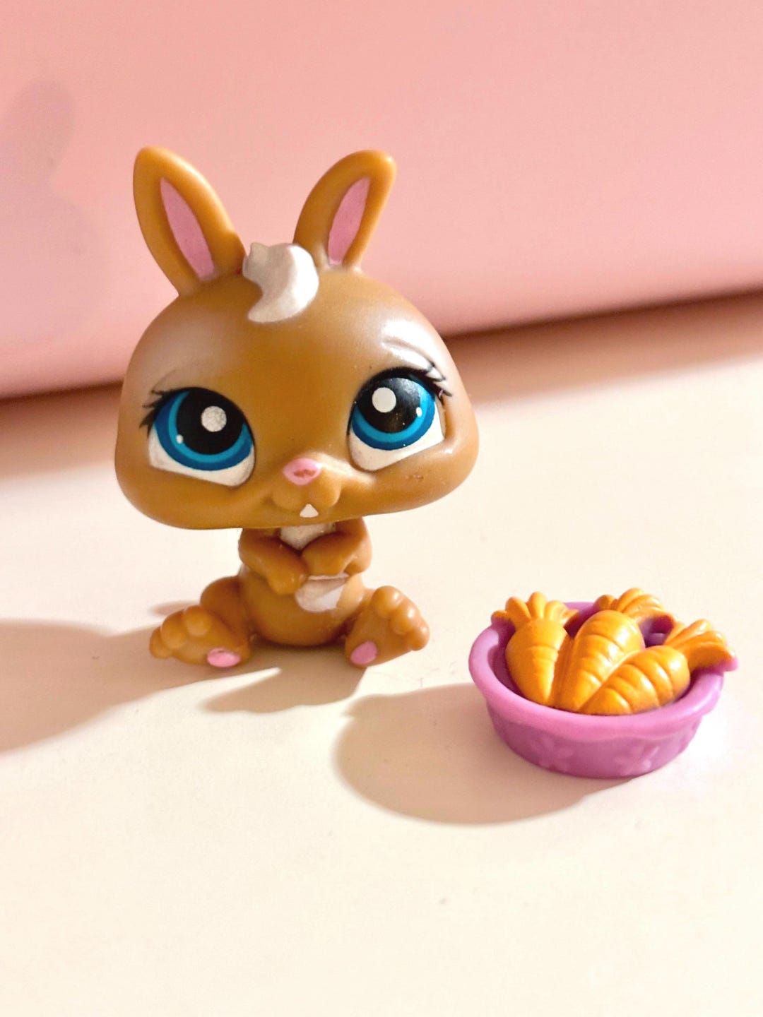 LPS Littlest Pet Shop Brown Tan White Bunny Rabbit #220 Blue Eyes ...