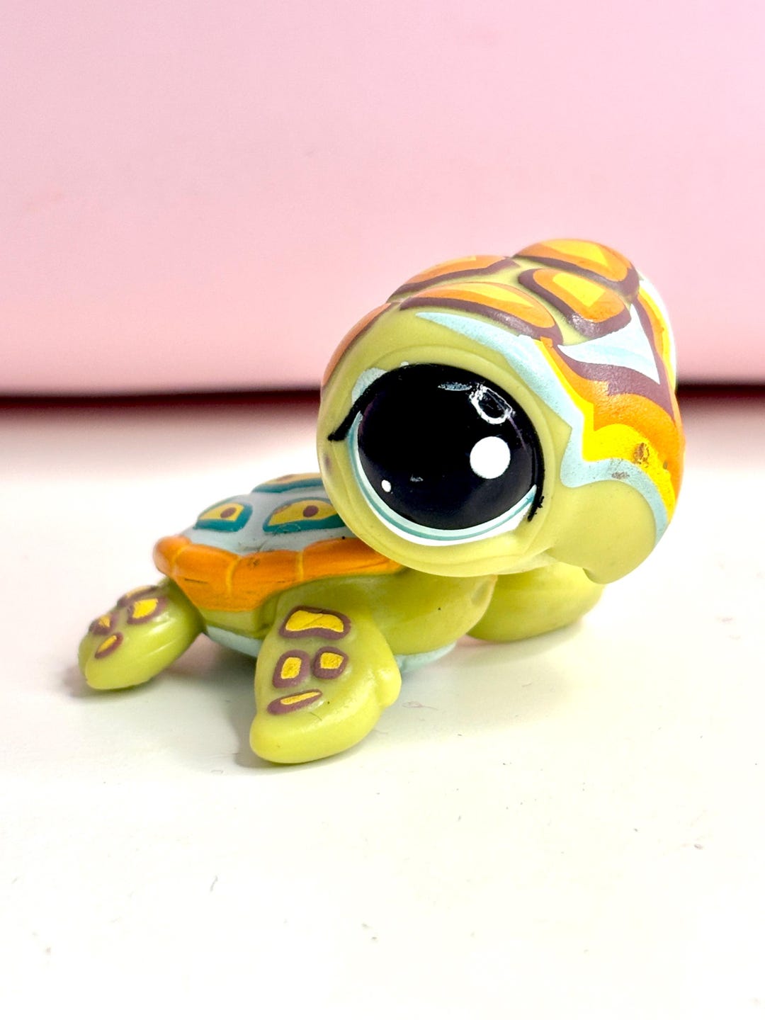 Littlest Pet Shop LPS Authentic 1836 Green Orange Sea Turtle Blue Eyes ...