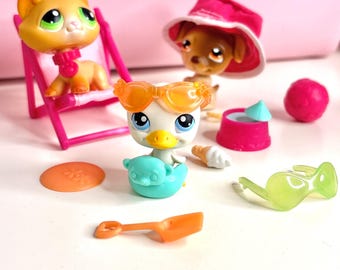Set vintage Littlest Pet Shop Seaside Beach Celebration autentico