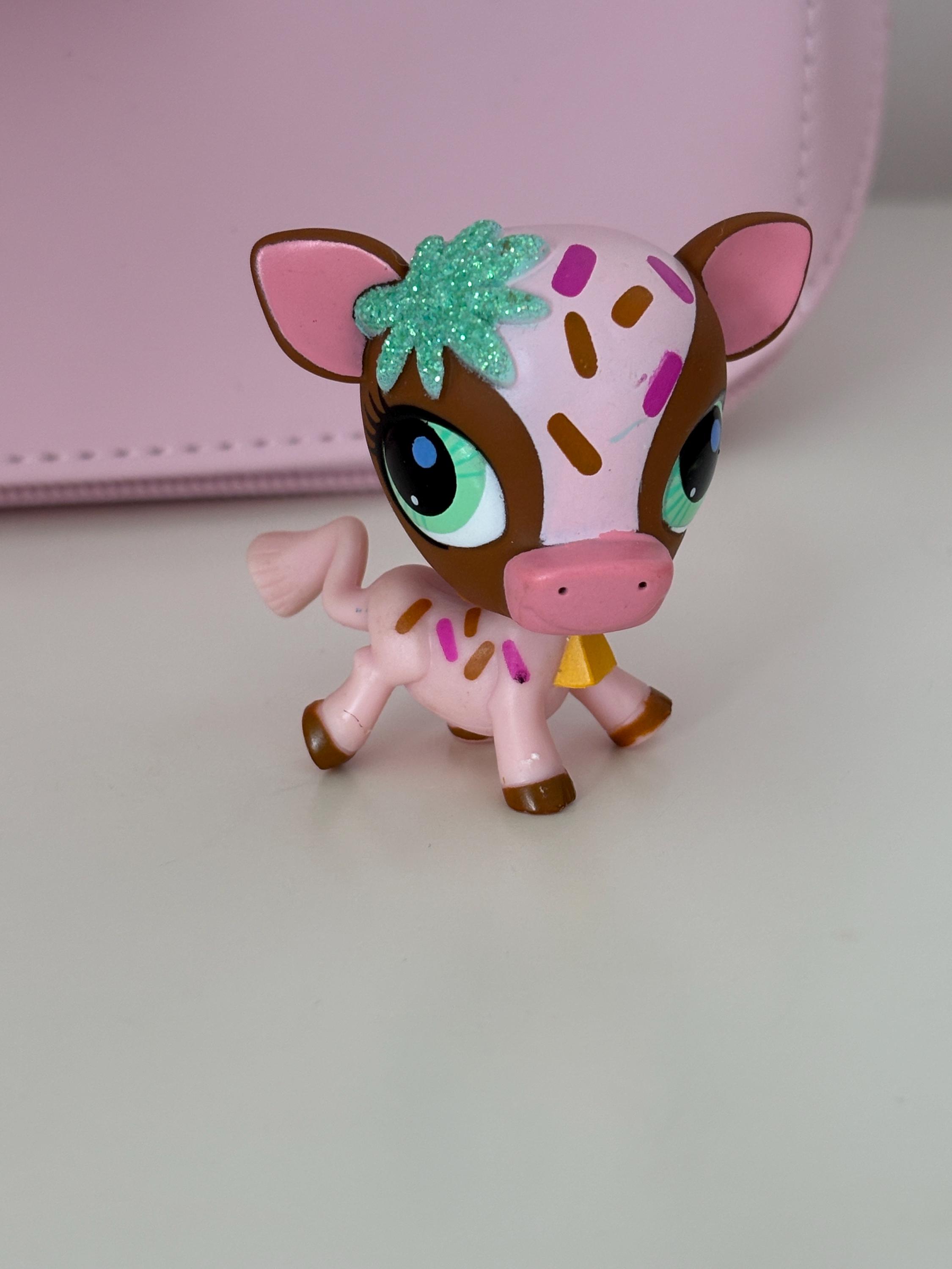 Lot De 3 Figurines Littlest Pet Shop Sous Blister : Cochon #877, Vache #877, Chat #878