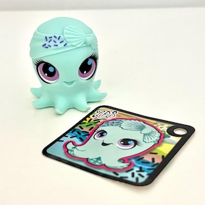 lps #3103 light blue octopus with card authentic littlest pet shop