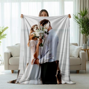 Personalized Photo Blanket,Custom Throw Blanket for Couple,Family Photos Blanket,Anniversary Gift,Wedding Picture Blanket,Mother&#39;s Day Gift