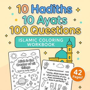 ISLAMIC BOOK, islamic kids, islamic busy book, hadith, islam, islam pre school, islamic colouring book, islamic books, islamic e book,ayahs