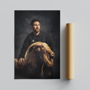 Lionel Messi Poster, Fine Art, Football Legend, Boys Room Decor, Soccer Wall Art, GOAT Gift Idea