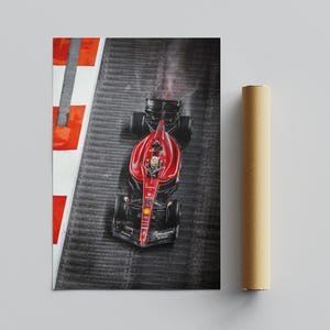 F1 Poster, Ferrari F1, Charles Leclerc, Wall Art, Matte Paper Print, Home Decor, Gift Idea, Formula 1 Print, Racing Fan Gift, Motorsport