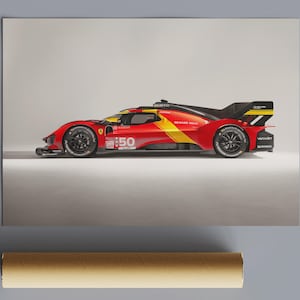 Fine Art Posters, Ferrari 499P Le Mans Hypercar Wall Art Poster, Room Decor, Gift Idea, Ferrari Wall Decor, Racing Car Poster