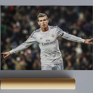 Gareth Bale Poster, Soccer Art Print, Football Legend Wall Decor, Fine Art Prints, Paper Print, Home Decoration, Sports Poster