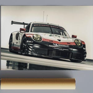 Porsche 911 RSR Poster - Racing Wall Art, Fine Art Print, Gift Idea, Man Cave Decor, Car Enthusiast Gift, Automotive Artwork
