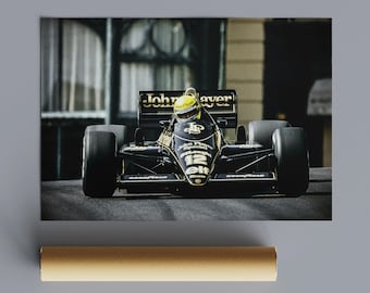 アイルトン・セナ ロータス 98T - フォーミュラ1 イラスト アート
