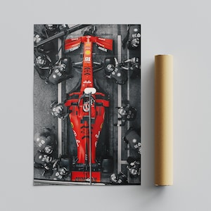 F1 Poster, Charles Leclerc Racing Wall Art, Premium Matte Paper Print, Room Decor, Formula 1 Pit Stop Poster, Motorsport Art Print, Sports
