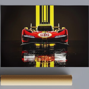 Ferrari Poster, Le Mans Hypercar Wall Art, Ferrari Gift Idea, Fine Art Print, Racing Decor, Car Enthusiast Gift, Motorsport Poster