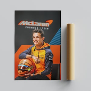 F1 Poster, Fine Art Print, McLaren Wall Art, Home Decor, Gift For Him - Lando Norris