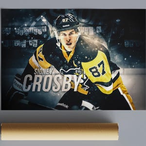 Sidney Crosby Poster - Hockey Legend Fine Art Print, Wall Art Decor, NHL Player Art Poster, Sports Fan Gift, Hockey Decor