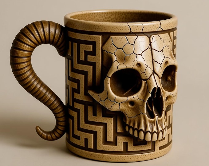 Skeleton Mug STL File: 3D Printing Model (Digital Download)