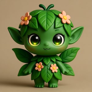 Skogsälva STL-fil, Kawaii Alvfigur (3D-utskrift) (Digital nedladdning) bild 1