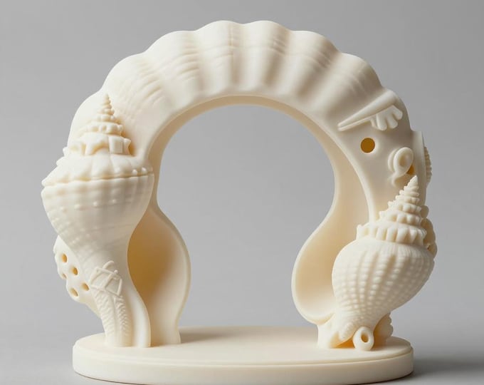 Seashell Headphone Stand STL | Coastal Ocean Decor | Single Piece One-Color 3D Print File