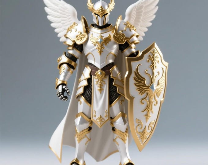 Angelic Paladin Knight STL – 3D Print Holy Warrior Figurine (Digital Download)