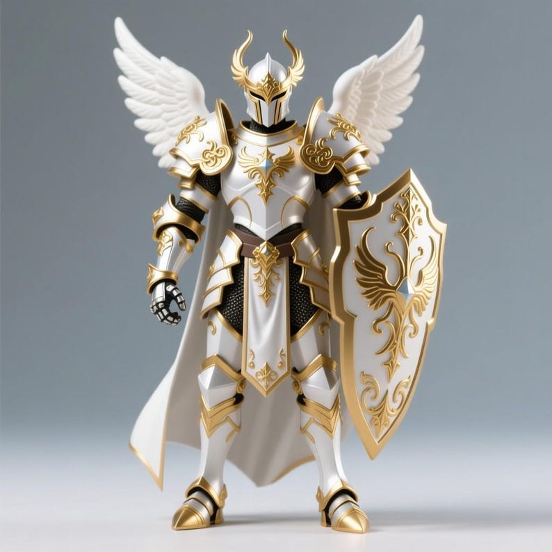 Angelic Paladin Knight STL – 3D Print Holy Warrior Figurine (digital ...