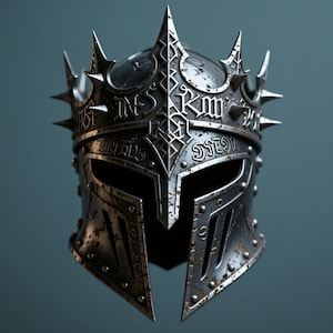Medieval Knight Helmet 3D Model STL File for 3D Printing, Fantasy Cosplay Accessory, High-Detail