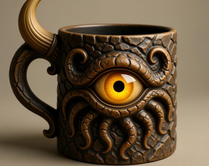 Eyes Mug STL File: 3D Printing Model (Digital Download
