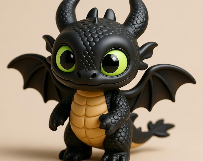 Chibi Baby Dragon STL File: Fantasy Creature 3D Print Model (Digital Download)
