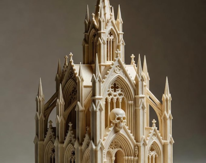 Gothic Skull Cathedral STL File – Fantasy Gothic Church 3D Print Model