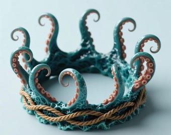 Octopus Tentacle Crown STL: 3D Printable Nautical Cosplay Prop (Digital Download)