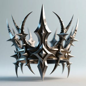 Gothic Spiked Crown STL: 3D Printable Fantasy Headpiece (Digital File)