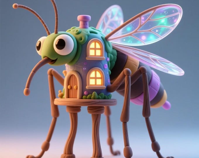 Whimsical Firefly Cottage STL – 3D Printing Fantasy Model (Digital Download)