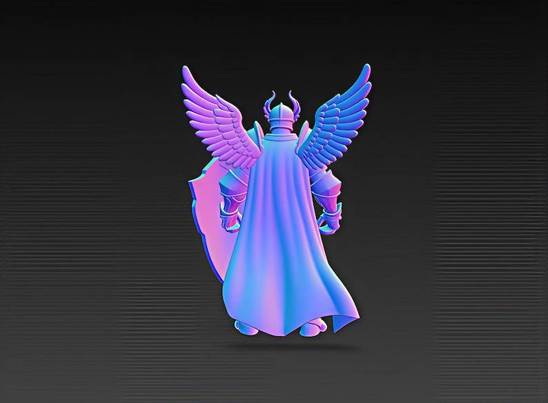 Angelic Paladin Knight STL – 3D Print Holy Warrior Figurine (digital ...