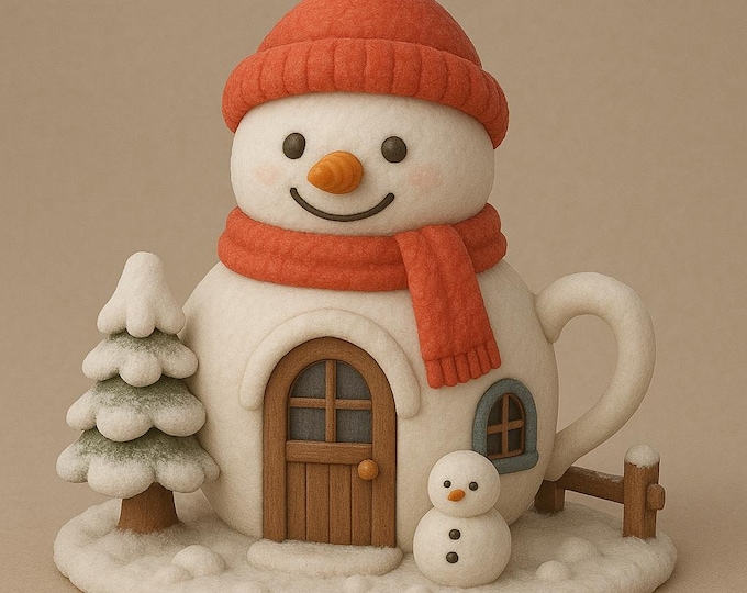 Snowman House 3D Model – Detailed STL File for 3D Printing
