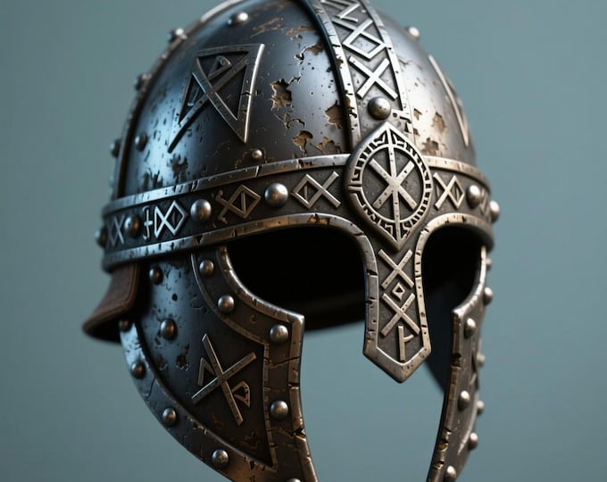 Viking Helmet STL File for 3D Printing | Norse Medieval Armor Design