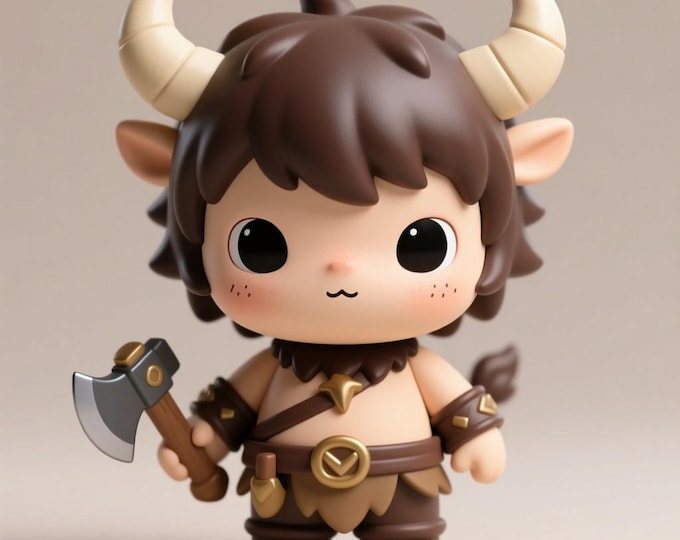 Minotaur STL File: Fantasy Warrior 3D Printable Figure (Digital Download)