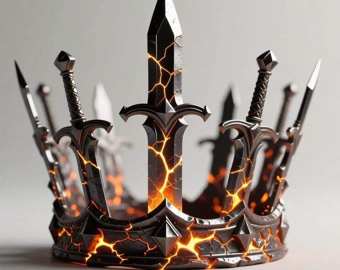Sword Crown STL | 3D Printable Lava Crown, Demon King Cosplay (Digital Download)