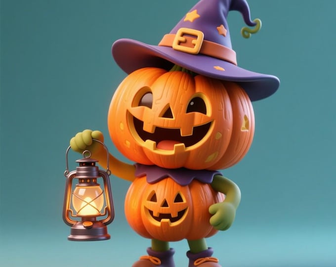 Pumpkin Lantern STL File – 3D Printable Halloween Decor (Digital Download)