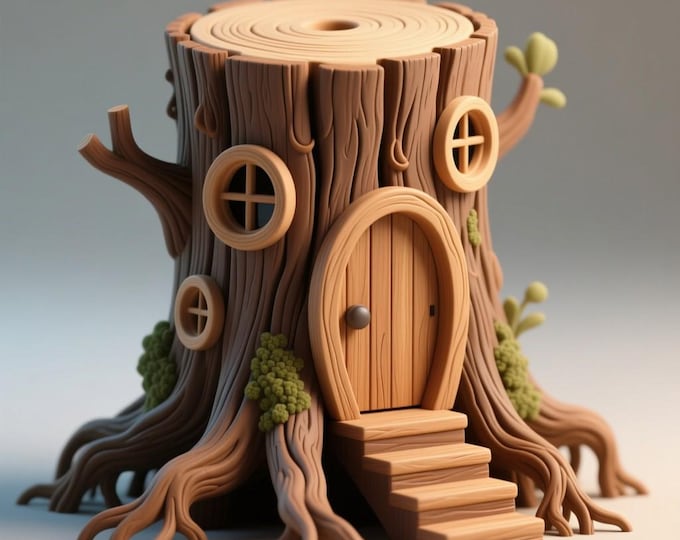 3D Tree House Model - Detailed STL File for 3D Printers (Digital Download)