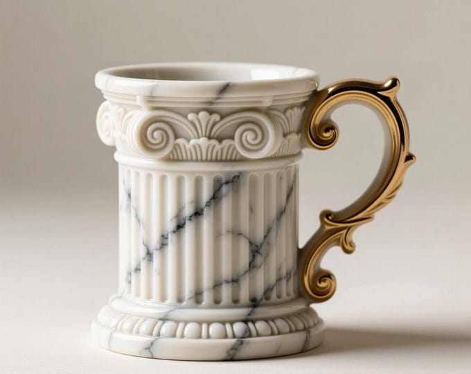 Column Mug STL File: 3D Printing Digital Download