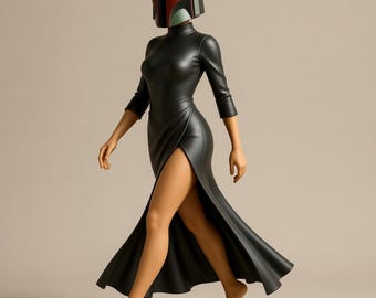 Futuristisk krigarkvinna i STL-format | 3D-utskrivbar sci-fi-kvinnlig figur | Digital nedladdningsfil