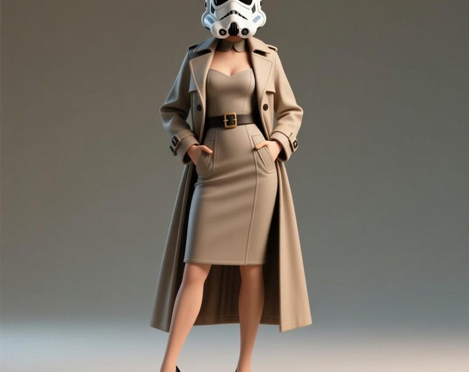 Sci-Fi Fashion Figurine STL | 3D Printable Storm Warrior Statue | Futuristic Female Cosplay Collectible