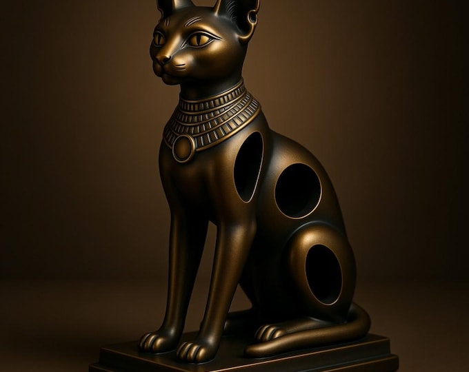 Egyptian cat bust 3D Model STL file for 3D printing