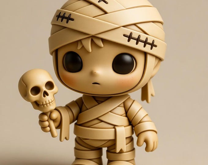 Chibi Mummy STL File: 3D Printable Egyptian Figurine (Digital Download)